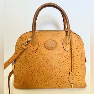 Vintage Ostrich Leather Top Handle Purse
